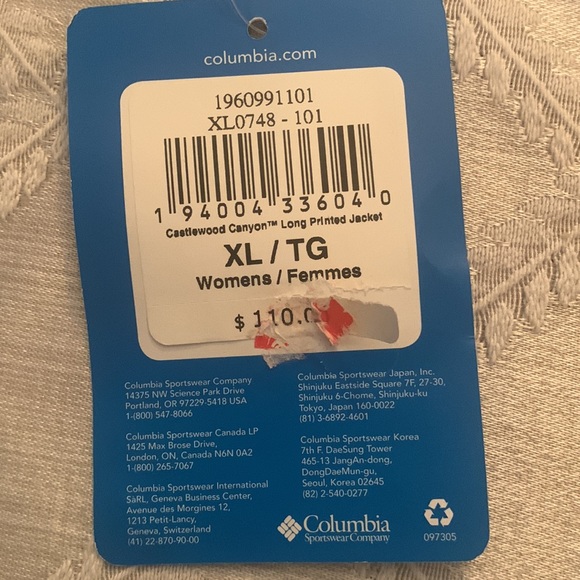 Colombia Spring jacket with hood, XL, NWT - Picture 8 of 10